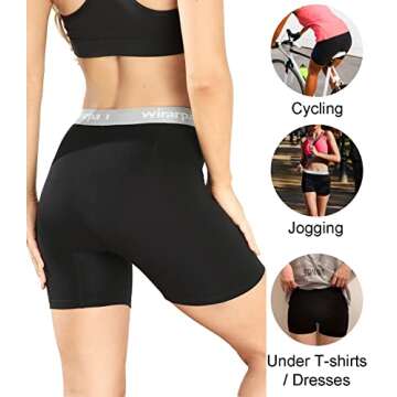 wirarpa Women's Boxer Briefs Cotton Underwear Anti Chafing Boy Shorts Panties 5.5" Inseam 4 Pack Black Medium