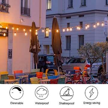 GOOTHY 10 Pack LED Replacement Light Bulbs, LED E12 Candelabra Base Edison Bulbs for ST38 Outdoor Patio String Lights, 0.6W Shatterproof Energy-Saving LED Bulbs, Dimmable, Warm White