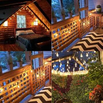 GOOTHY 10 Pack LED Replacement Light Bulbs, LED E12 Candelabra Base Edison Bulbs for ST38 Outdoor Patio String Lights, 0.6W Shatterproof Energy-Saving LED Bulbs, Dimmable, Warm White