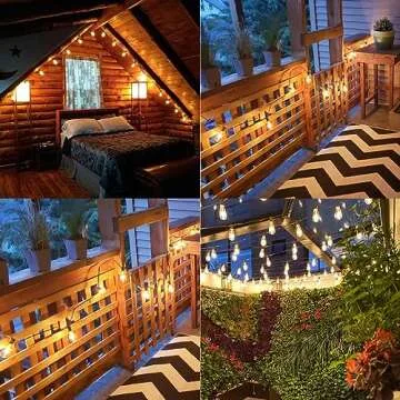 GOOTHY 10 Pack LED Replacement Light Bulbs, LED E12 Candelabra Base Edison Bulbs for ST38 Outdoor Patio String Lights, 0.6W Shatterproof Energy-Saving LED Bulbs, Dimmable, Warm White