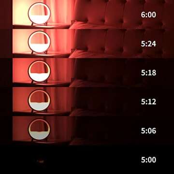 Dekala Arches Sunrise Alarm Clock with 15W Fast Wireless Charging, Sunset White Noise Sound Machine ...