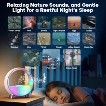 Dekala Arches Sunrise Alarm Clock with 15W Fast Wireless Charging, Sunset White Noise Sound Machine Smart Ambient Lamp Gradual Sunrise App & Touch Control Support 2.4G WiFi