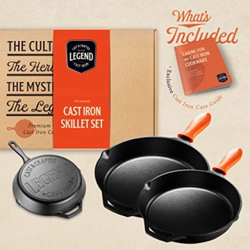 High-Quality Legend Cast Iron Skillet Set 10" & 12"