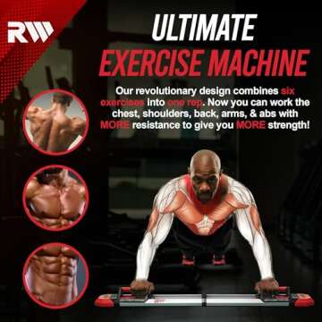 IRON CHEST MASTER Push Up Machine | Home Fitness Equipment for Chest Workouts | Home Gym Equipment Includes Adjustable Resistance Bands and a Unique Fitness Program | Tension Level - 120 lbs.
