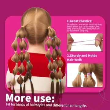 Teenitor Color Elastic Hair Bands 2000pcs for All Ages