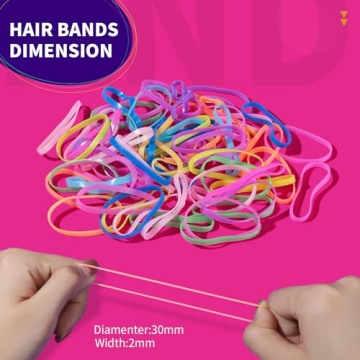 Teenitor Color Elastic Hair Bands 2000pcs for All Ages