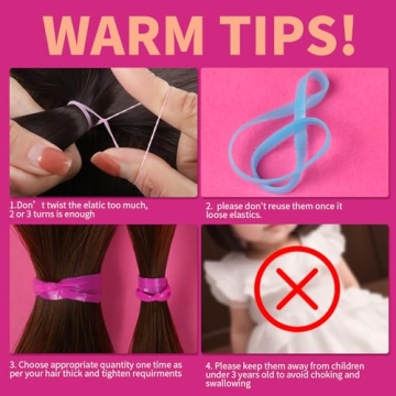 Teenitor Color Elastic Hair Bands 2000pcs for All Ages