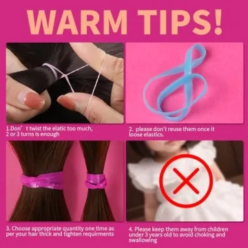 Teenitor Color Elastic Hair Bands 2000pcs for All Ages