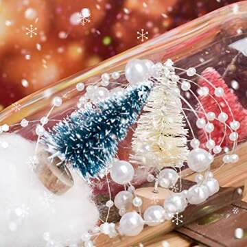 VIOCIWUO Artificial Mini Christmas Tree 24Pcs, Multicolor Mini Sisal Tree Bottle Brush Tree Snow Frosted Trees with Wood Base for Miniature Scenes Display DIY Tabletop Christmas Decor