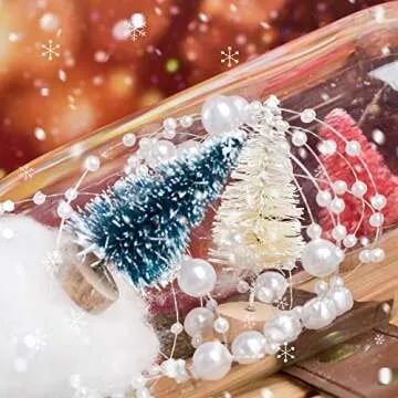 VIOCIWUO Artificial Mini Christmas Tree 24Pcs, Multicolor Mini Sisal Tree Bottle Brush Tree Snow Frosted Trees with Wood Base for Miniature Scenes Display DIY Tabletop Christmas Decor