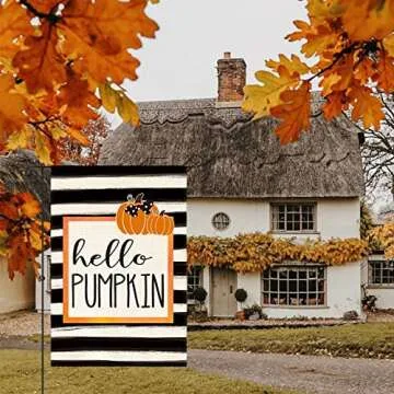AVOIN colorlife Hello Pumpkin Fall Garden Flag for Autumn