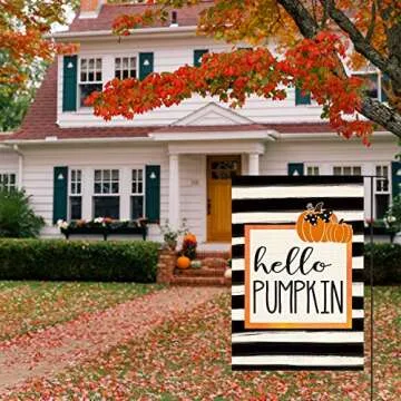 AVOIN colorlife Hello Pumpkin Fall Garden Flag for Autumn