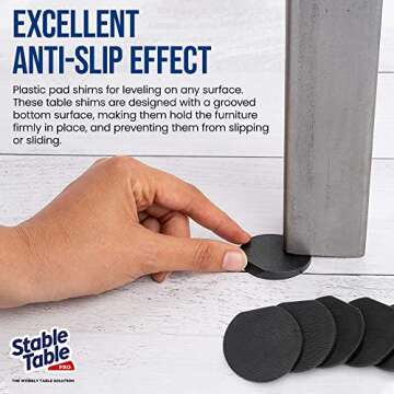 Stable Table - Black Restaurant Table Leg 30 Shim Wedges Premium Furniture Levelers Table Shims, Home Improvement DIY Levelers - Rubber Type Texture, Firm, Non-Slip, Doors, Tables and More