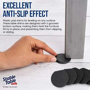 Stable Table - Black Restaurant Table Leg 30 Shim Wedges Premium Furniture Levelers Table Shims, Home Improvement DIY Levelers - Rubber Type Texture, Firm, Non-Slip, Doors, Tables and More