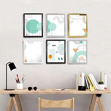 Giverny 4x6 Picture Frames Set of 4, Gold Photo Frames for Wall or Tabletop Display, Classic and Simple Style with Glossy Finish Frame, Perfect for Home Office Deco