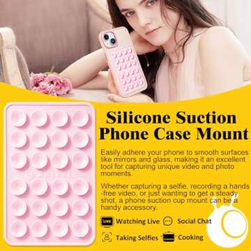 Anteel MAX Silicone Suction Phone Case Adhesive Mount, Upgraded Super Strong Grip, Durable, Easy to ...