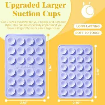 Anteel MAX Silicone Suction Phone Case Adhesive Mount, Upgraded Super Strong Grip, Durable, Easy to Use, Hands-Free Sticky Phone Holder for Selfies, Tiktok Videos, 2.56"x3.94" (Light Pink)