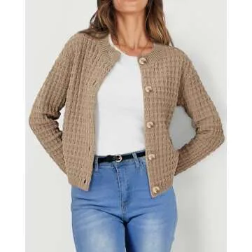 PRETTYGARDEN Women’s Knit Cardigan - Trendy Comfortable Outerwear