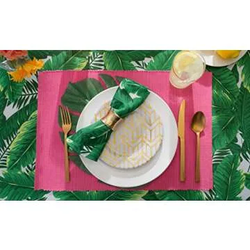 DII Outdoor Tabletop Collection, Stain Resistant & Waterproof, 60x84, Banana Leaf
