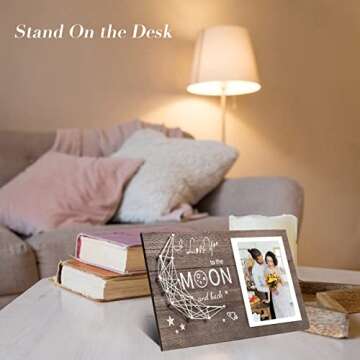 SELORY Unique Wooden Picture Frame Gift for Couples