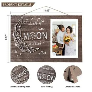 SELORY Unique Wooden Picture Frame Gift for Couples
