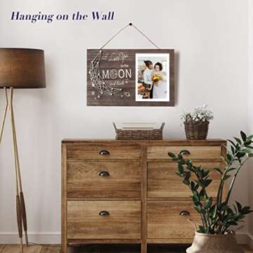 SELORY Unique Wooden Picture Frame Gift for Couples