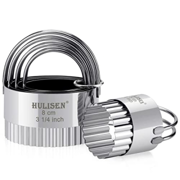 HULISEN Biscuit Cutter Set - 5 Durable Stainless Steel Cutters with Handle