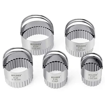 HULISEN Biscuit Cutter Set - 5 Durable Stainless Steel Cutters with Handle