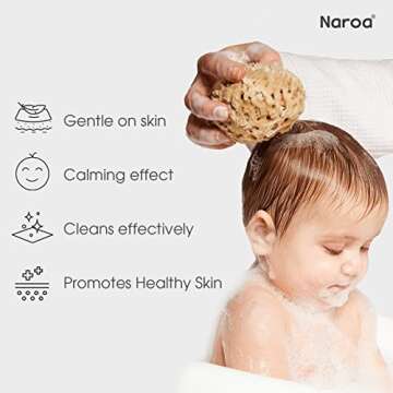 Naroa Baby Bath Sponge | Natural Soft Sea Sponge for Newborn Baby Bathing | Premium Unbleached Sea W...