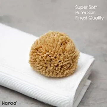Naroa Baby Bath Sponge | Natural Soft Sea Sponge for Newborn Baby Bathing | Premium Unbleached Sea Wool Sponge for Toddlers Soft Skin | Baby Bath Essentials Wash Gift Registry Infant Boy Girl