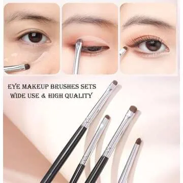 SALOCY Mini Smudge Brush for Eyeliner,Eyeshadow Brushes,Eyeliner Brush for Powder Gel Cream Liquid Concealer, Eye liner Blending, Highlighting brush,Concealer Brush,Eye Makeup Brush Set