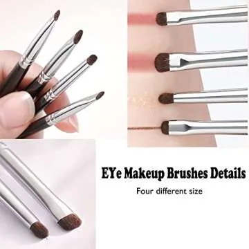 SALOCY Mini Smudge Brush for Eyeliner,Eyeshadow Brushes,Eyeliner Brush for Powder Gel Cream Liquid Concealer, Eye liner Blending, Highlighting brush,Concealer Brush,Eye Makeup Brush Set