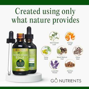 Go Nutrients Intestinal Edge - Gut Cleanse for Humans with Wormwood, Black Walnut, Clove & More - Liquid Drops for Digestive Support - Non-GMO Tincture - 2oz
