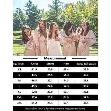 URRU Women's Bathrobes Short Kimono Robe Bridesmaids Satin Sleepwear above Knee Length Black S