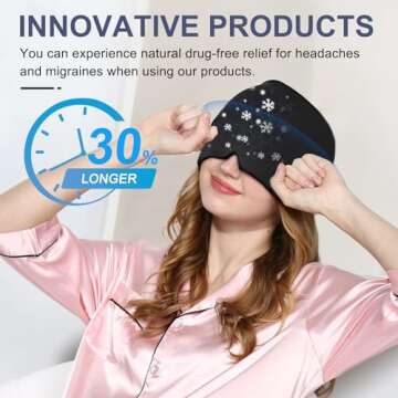 EXQUISLIFE Migraine Headache Relief Cap, Gel Ice Head Wrap, Hot and Cold Therapy, Headache Eyes Mask...