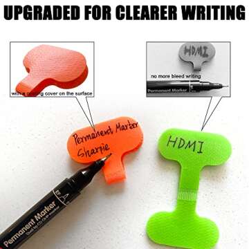 Mr-Label – Write on Cable Labels– Upgraded Clearer Writing Cord Tags- Cable Ties for Classify&Identification–Wire Cables for Cable Management|Organization | Electronics Computers-40Pcs(8 Colors)