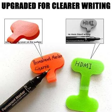 Mr-Label – Write on Cable Labels– Upgraded Clearer Writing Cord Tags- Cable Ties for Classify&Identification–Wire Cables for Cable Management|Organization | Electronics Computers-40Pcs(8 Colors)