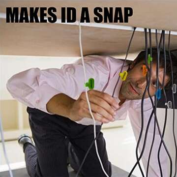 Mr-Label – Write on Cable Labels– Upgraded Clearer Writing Cord Tags- Cable Ties for Classify&Identification–Wire Cables for Cable Management|Organization | Electronics Computers-40Pcs(8 Colors)