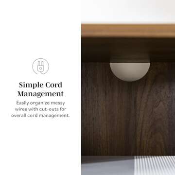 Walker Edison Saxon Mid Century Modern Glass Shelf TV Stand for TVs up to 65 Inches, 60 Inch, Acorn