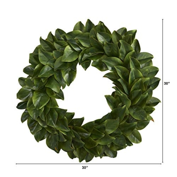 Nearly Natural 30in. Magnolia Artificial Wreath