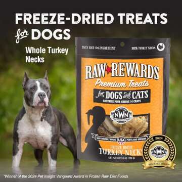 Northwest Naturals Raw Rewards Freeze-Dried Turkey Neck Treats for Dogs and Cats - Whole Neck - Heal...