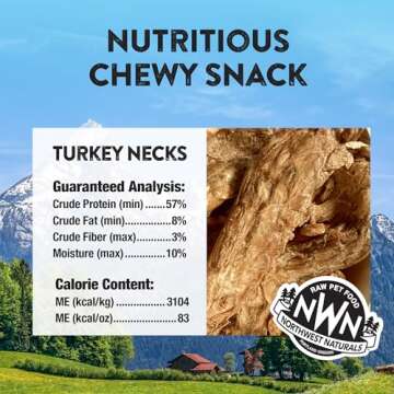 Northwest Naturals Raw Rewards Freeze-Dried Turkey Neck Treats for Dogs and Cats - Whole Neck - Healthy, 1 Ingredient, Human Grade Ingredients, All Natural - 6 Oz
