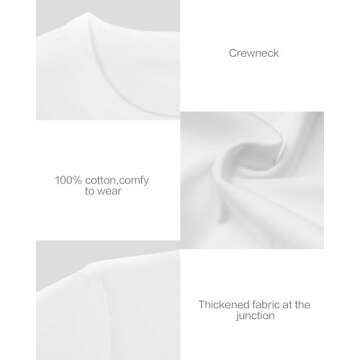 Stelle Women's Cotton T-Shirts Crewneck Short Sleeve Basic Tees Summer Casual Solid Crop Tops(White,M)