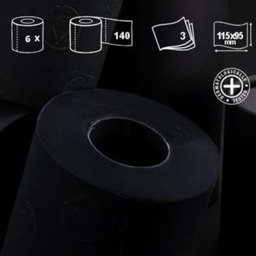 Renova Black Toilet Paper - 3-Ply Luxury Rolls Pack