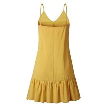 ECHOINE Women's Casual Yellow Sundress for All Occasions