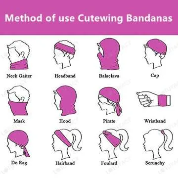 Cutewing Paisley Headband Bandanas Magic Headwrap Elastic Seamless Neck Gaiter Balaclava UV Resistence Sport Headwear for Yoga Hiking Riding(12PCS)