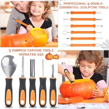Halloween Pumpkin Carving Kit 33 PCS for Kids & Adults