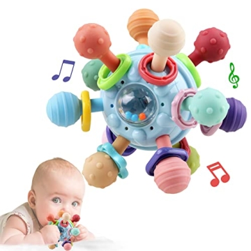 Baby Sensory Teething Toys - Montessori Baby Rattles for Newborns - Perfect Gifts for 0-18 Months