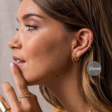 Elegant Tewiky Gold Hoop Earrings for Women | Hypoallergenic Jewelry