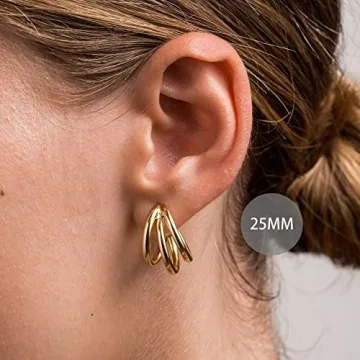 Elegant Tewiky Gold Hoop Earrings for Women | Hypoallergenic Jewelry